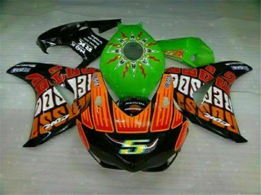 2008-2011 Green Orange Honda CBR1000RR Motorcycle Fairings Kits UK