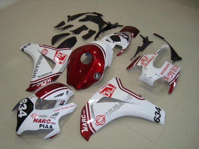 2008-2011 White Red HARC Pro PIAA 634 Honda CBR1000RR Motorcylce Fairings UK