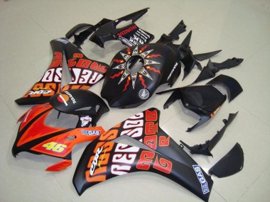 2008-2011 Rossi Matte Black Honda CBR1000RR Motorcycle Replacement Fairings UK