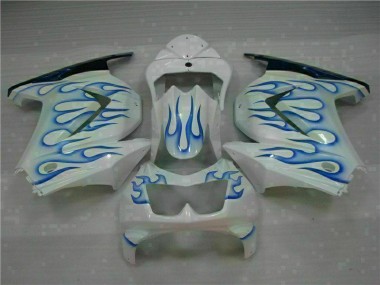 2008-2012 White Blue Flame Kawasaki EX250 Motorcycle Bodywork UK