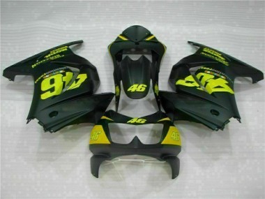 2008-2012 Black Yellow 46 Kawasaki EX250 Motorcycle Fairings Kit UK