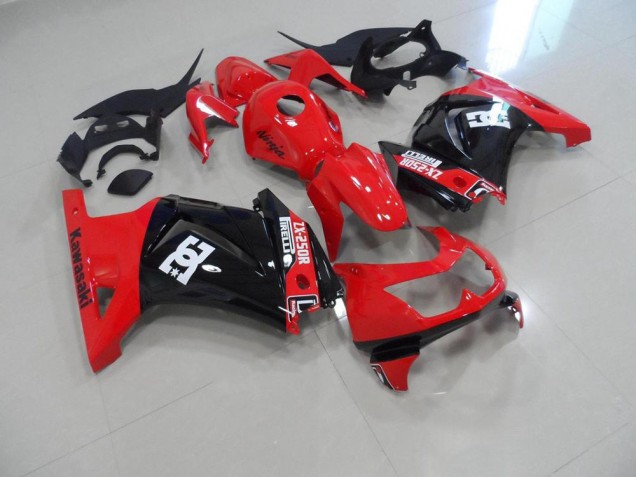 2008-2012 Red Black Kawasaki ZX250R Replacement Fairings UK