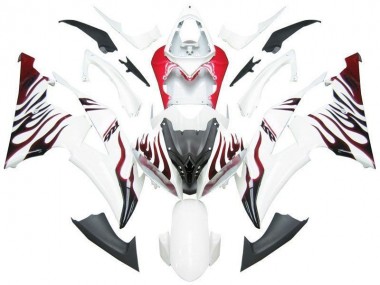 2008-2016 White Red Flame R6 Yamaha YZF R6 Motorbike Fairing UK