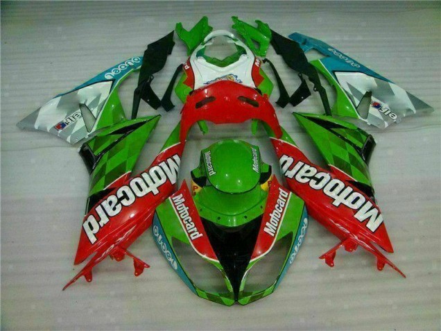 2009-2012 Red Green Motocard Kawasaki ZX6R Replacement Motorcycle Fairings UK