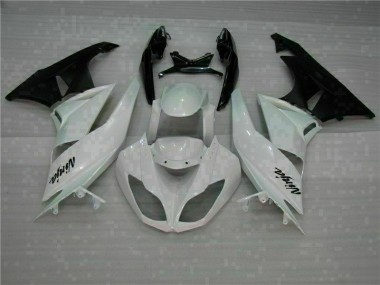 2009-2012 White Black Kawasaki ZX6R Motorcycle Fairings Kits UK