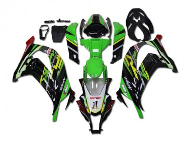 2011-2015 Green Black Kawasaki ZX10R Bike Fairings UK