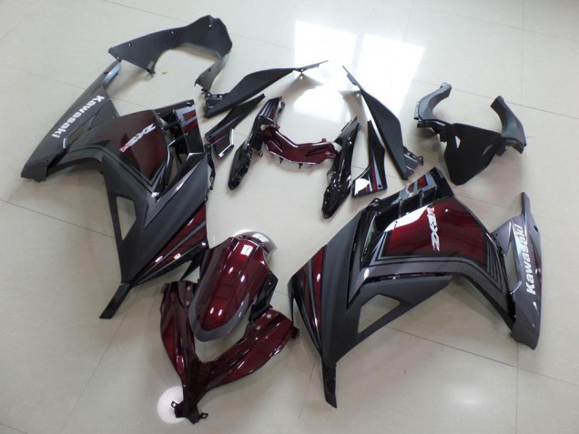 2013-2016 Dark Red and Grey Kawasaki ZX300R Motorcycle Fairings UK