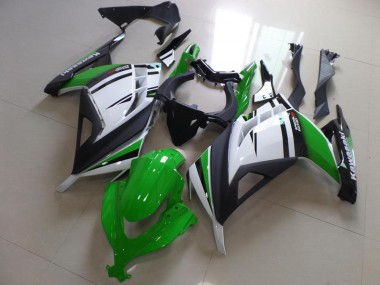 2013-2016 Green Black and White Kawasaki ZX300R Motorcycle Fairing UK