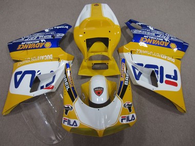 1993-2005 Yellow White Fila Ducati 748 Bike Fairings UK