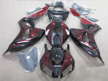 2006-2007 Black Red Flame Honda CBR1000RR Motorbike Fairing UK