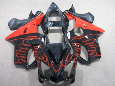 2001-2003 Black Red Flame Honda CBR600 F4i Motorcyle Fairings UK