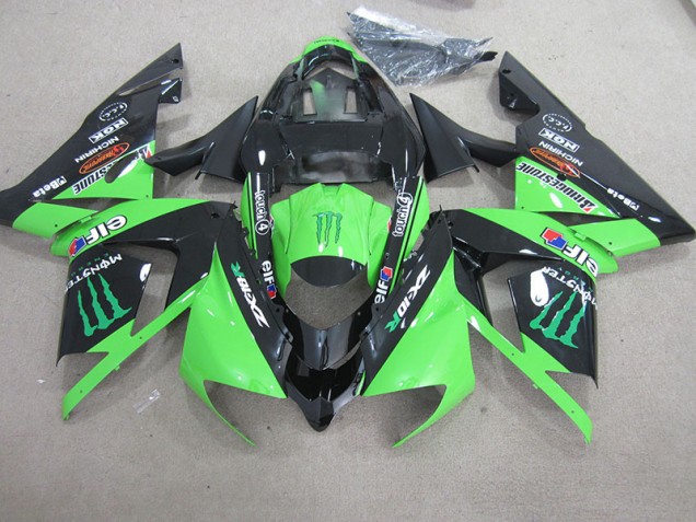 2003-2005 Black Green Monster Kawasaki ZX10R Motorcycle Fairing Kits UK