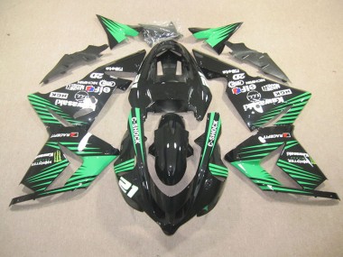 2003-2005 Black Green C-Shock Monster Kawasaki ZX10R Motorbike Fairing UK