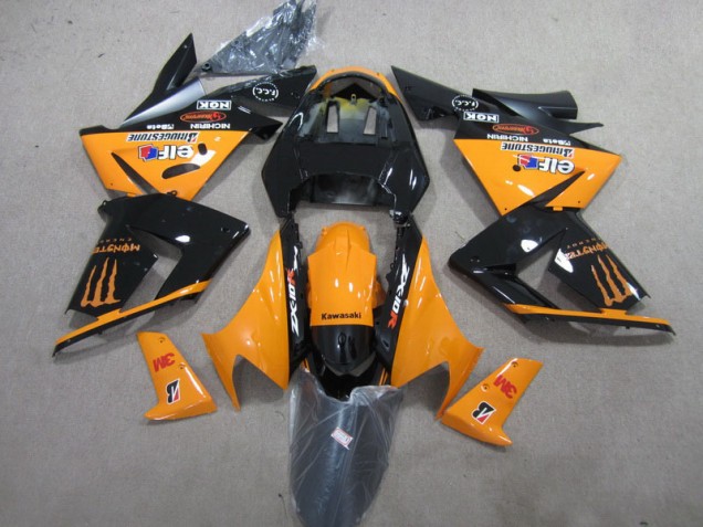 2003-2005 Black Orange 3M Monster Kawasaki ZX10R Bike Fairings UK