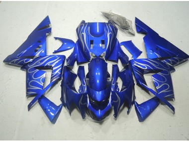 2003-2005 Blue White Flame Kawasaki ZX10R Motorcycle Replacement Fairings UK