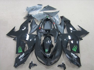 2006-2007 Black Green Monster Ninja Kawasaki ZX10R Motorcycle Fairings Kit UK