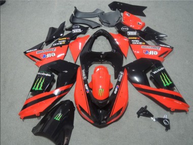 2006-2007 Black Red Touch4 Monster Kawasaki ZX10R Motorbike Fairing UK