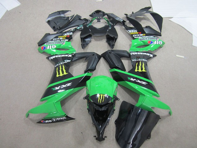 2008-2010 Black Green Monster Kawasaki ZX10R Bike Fairing Kit UK