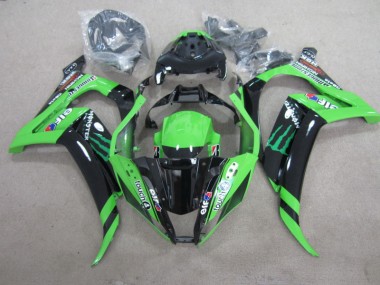 2011-2015 Black Green Touch4 Monster Kawasaki ZX10R Motorbike Fairing Kits UK