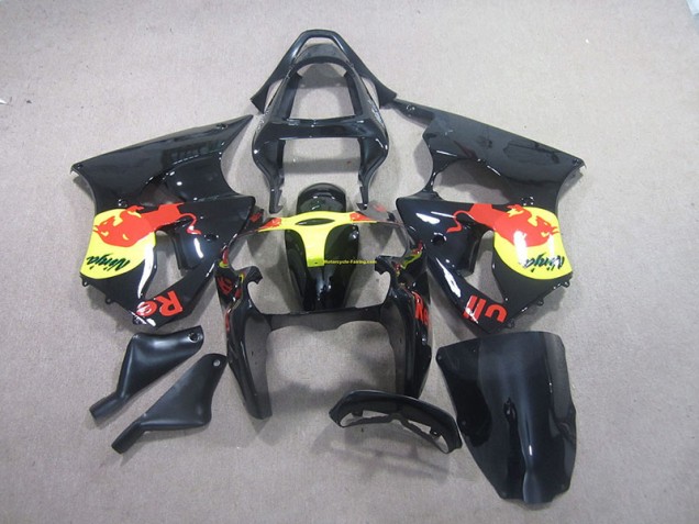 2000-2002 Black Yellow Red Bull Ninja Kawasaki ZX6R Motorcycle Replacement Fairings UK