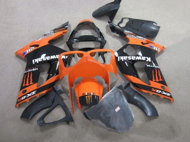 2003-2004 Black Orange Monster Kawasaki ZX6R Motorbike Fairings UK