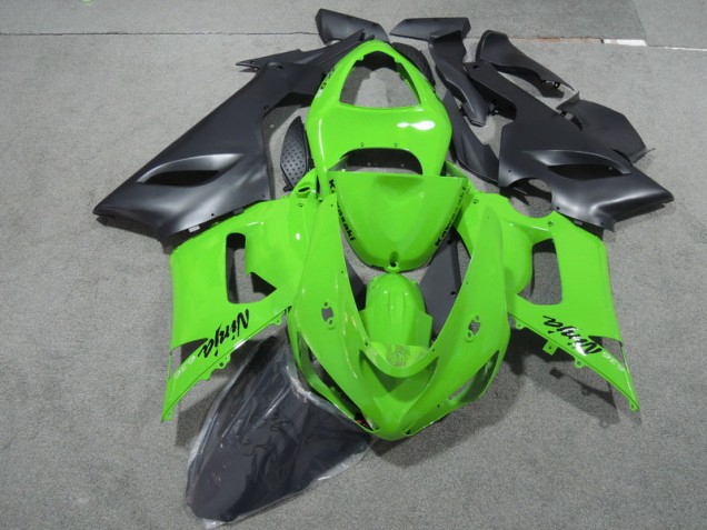 2005-2006 Green Black Ninja 636 Kawasaki ZX6R Motorcycle Fairings Kits UK