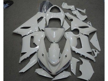 2005-2006 White Kawasaki ZX6R Motorcycle Fairings Kit UK