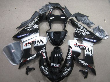 2005-2006 Black West Mobil Ninja 636 Kawasaki ZX6R Motorbike Fairings UK