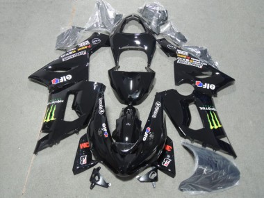 2005-2006 Black 3M Touch4 Monster Kawasaki ZX6R Motor Bike Fairings UK