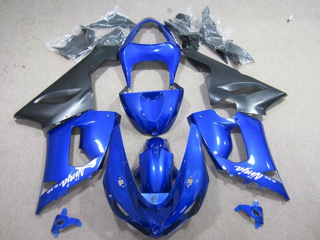 2005-2006 Blue White Ninja 636 Kawasaki ZX6R Motorcyle Fairings UK