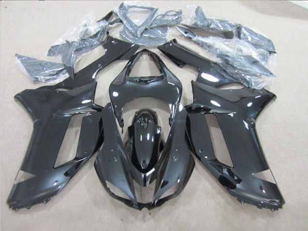 2007-2008 Black Kawasaki ZX6R Motorcycle Fairings Kits UK