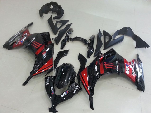 2013-2016 Black Red Monster Kawasaki ZX300R Motorcylce Fairings UK