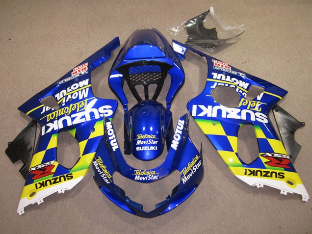 2000-2002 Blue Yellow Telefumica Movistar Suzuki GSXR1000 Motor Fairings UK