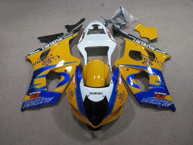 2003-2004 Yellow Blue Corona Extra Suzuki GSXR1000 Motorcycle Fairing Kit UK