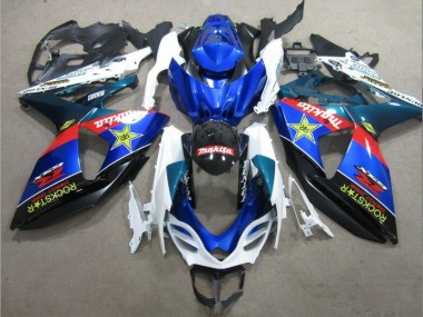 2009-2016 Blue White Rockstar Suzuki GSXR1000 Bike Fairing UK