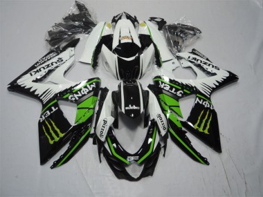 2009-2016 Black White Green Monster Pizzoli Suzuki GSXR1000 Moto Fairings UK