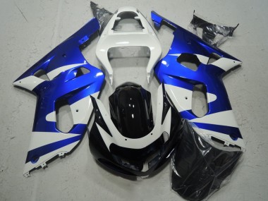 2001-2003 White Blue Suzuki GSXR600 Motorcycle Fairing Kit UK