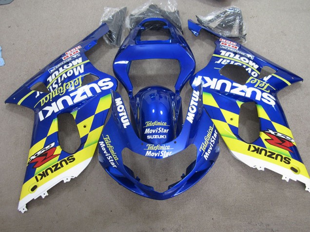 2001-2003 Blue Yellow Telefumia Movistar Suzuki GSXR600 Motor Bike Fairings UK