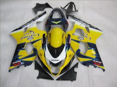 2004-2005 Yellow Blue Corona Extra Suzuki GSXR600 Bike Fairing UK