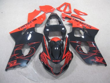 2004-2005 Black Red Suzuki GSXR600 Bike Fairings UK