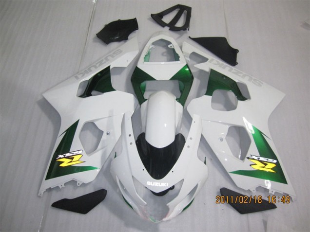 2004-2005 White Green Suzuki GSXR600 Motorbike Fairing Kits UK