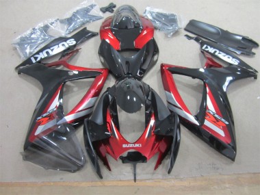 2006-2007 Black Red Suzuki GSXR600 Motorcycle Fairing Kits UK