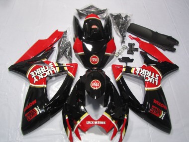 2006-2007 Black Red Lucky Strike Motul Suzuki GSXR600 Bike Fairing Kit UK