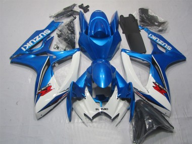 2006-2007 Blue White Suzuki GSXR600 Motorbike Fairing Kits UK