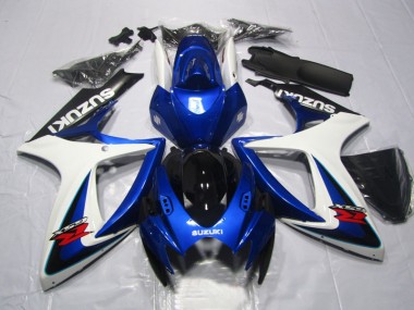 2006-2007 Blue White Suzuki GSXR600 Motorcycle Fairings Kits UK