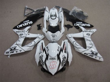 2008-2010 White Black Corona Extra Motul 8 Suzuki GSXR600 Replacement Motorcycle Fairings UK