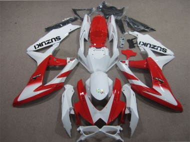 2008-2010 White Red Suzuki GSXR600 Motorcyle Fairings UK