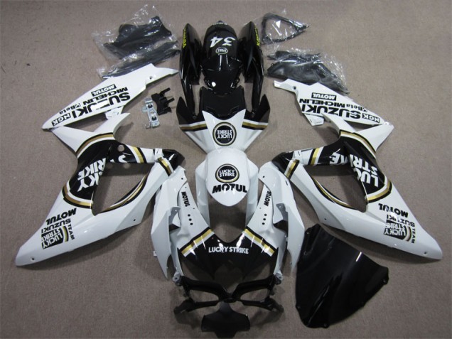 2008-2010 White Lucky Strike Black Motul Suzuki GSXR600 Motorbike Fairings UK