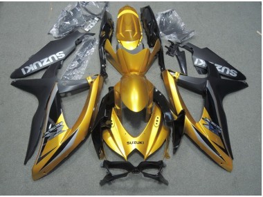 2008-2010 Black Gold Suzuki GSXR600 Motor Bike Fairings UK