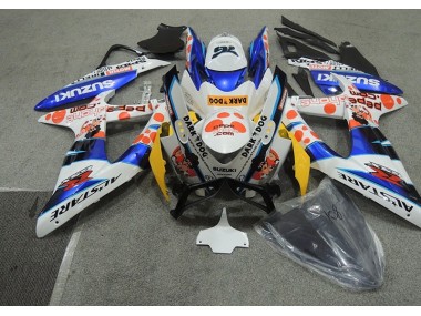 2008-2010 White Blue Dark Dog Suzuki GSXR600 Bike Fairings UK